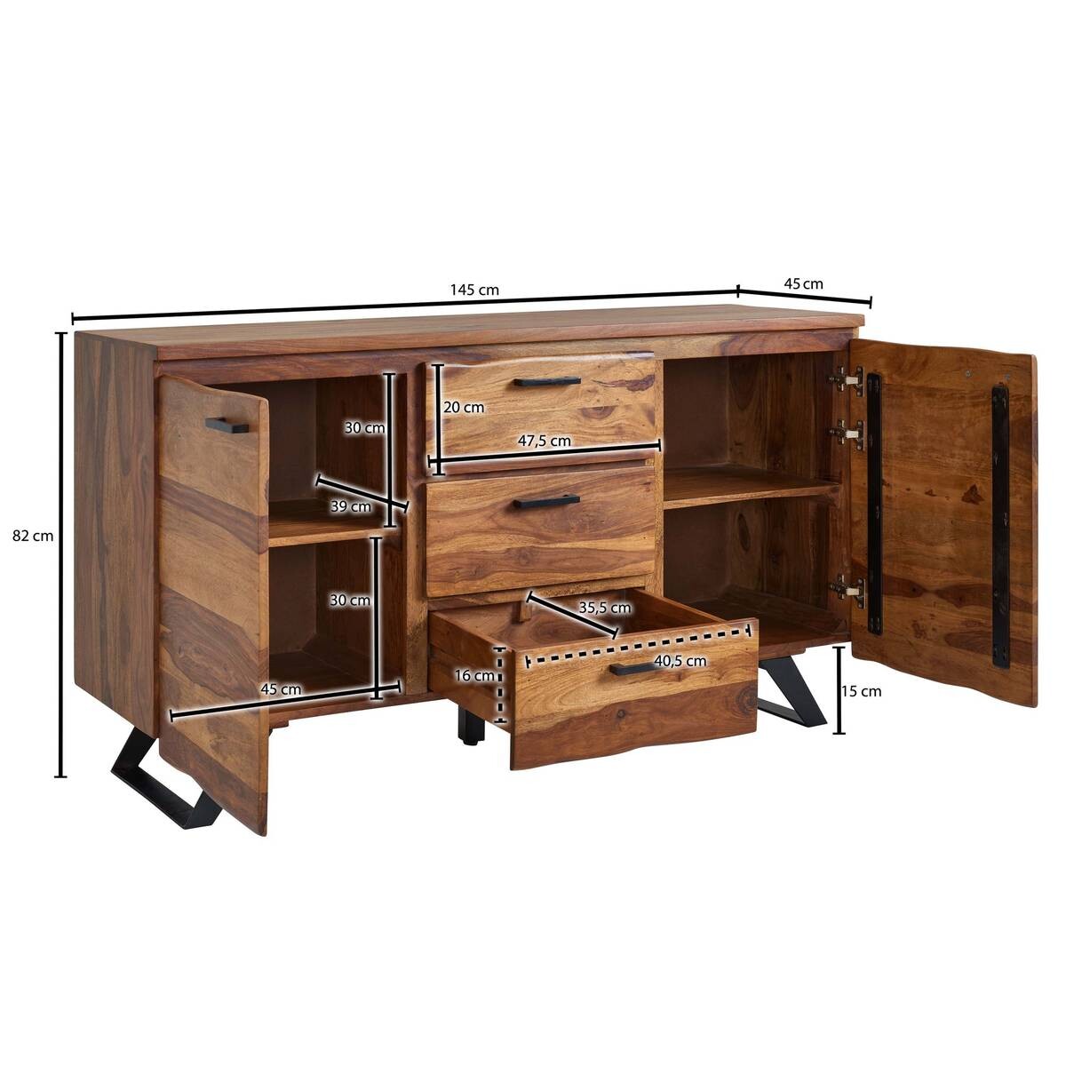 Sideboard rosenholz Nachbildung B/H/T: ca. 145x82x45 cm