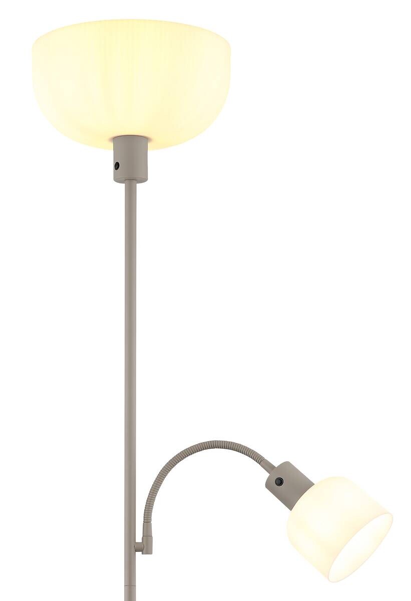 GLOBO Stehlampe sand Metall Kunststoff B/H/L: ca. 14,5x67,5x33 cm 2 Brennstellen