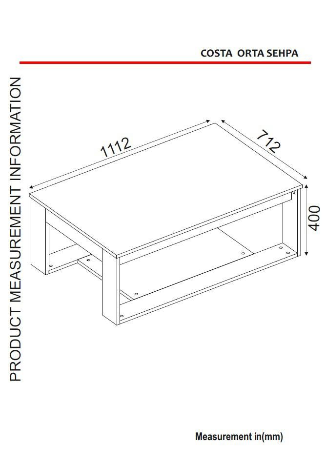 Couchtisch Costa Eiche Nachbildung B/H/T: ca. 111x40x71 cm