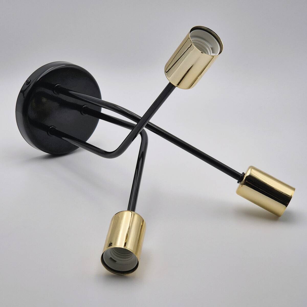 Lamkur Deckenleuchte gold Stahl B/H/L: ca. 33x34x33 cm E27 3 Brennstellen