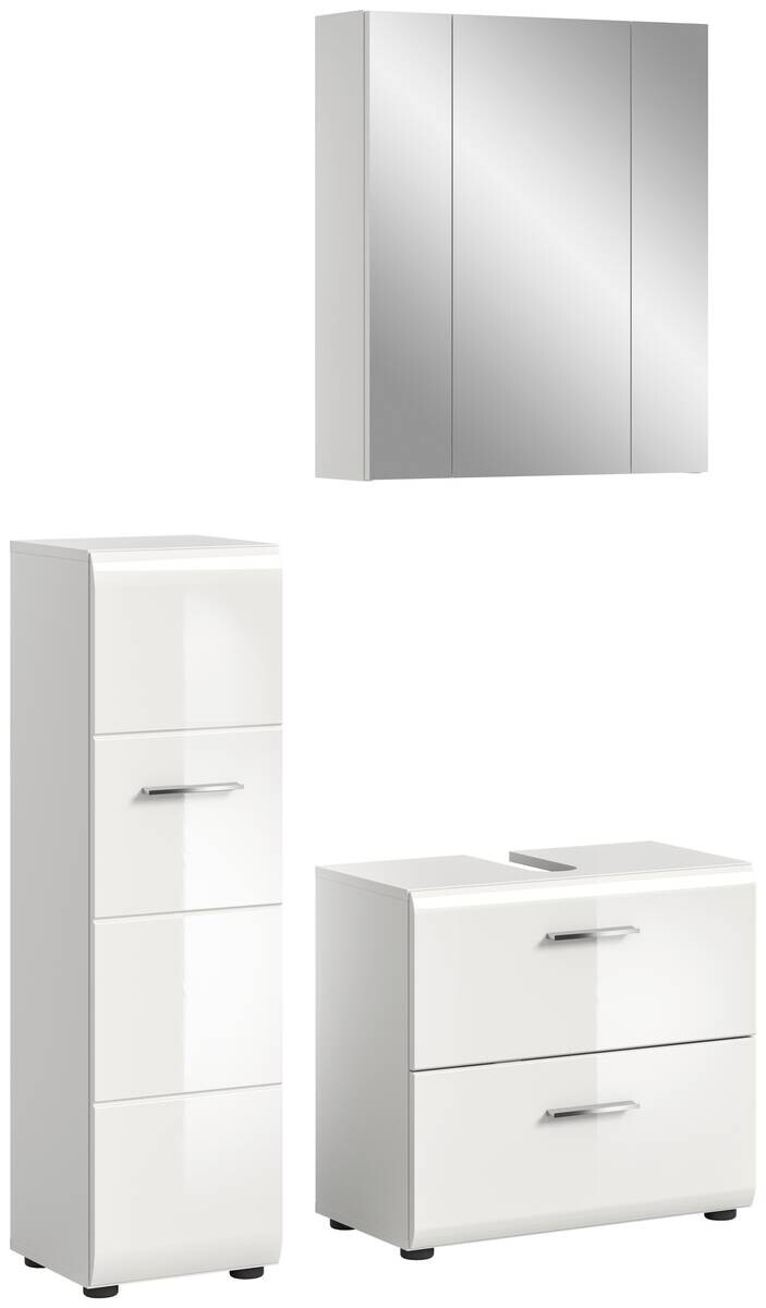 Badezimmer-Set Ice weiß weiß Hochglanz B/H/T: ca. 105x185x30 cm