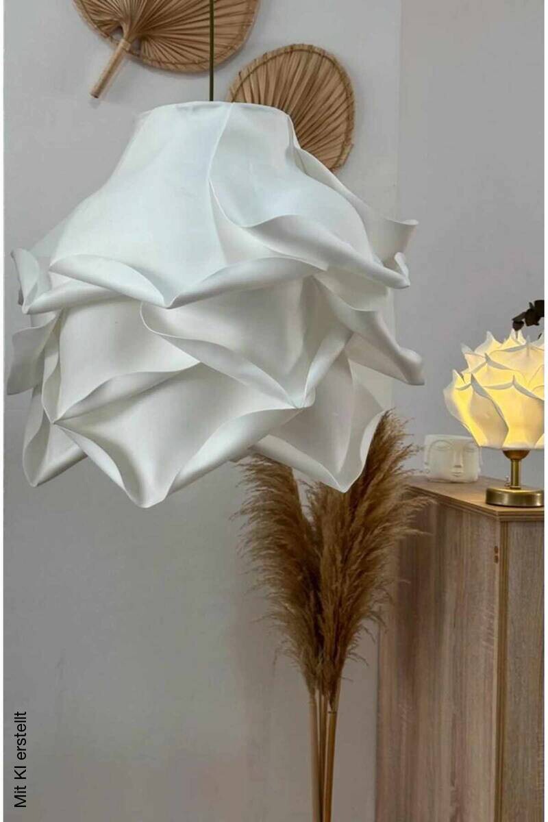 Opviq Pendelleuchte weiß Kunststoff B/H/T/L/D: ca. 58x125x58x58x58 cm E27 1 Brennstellen