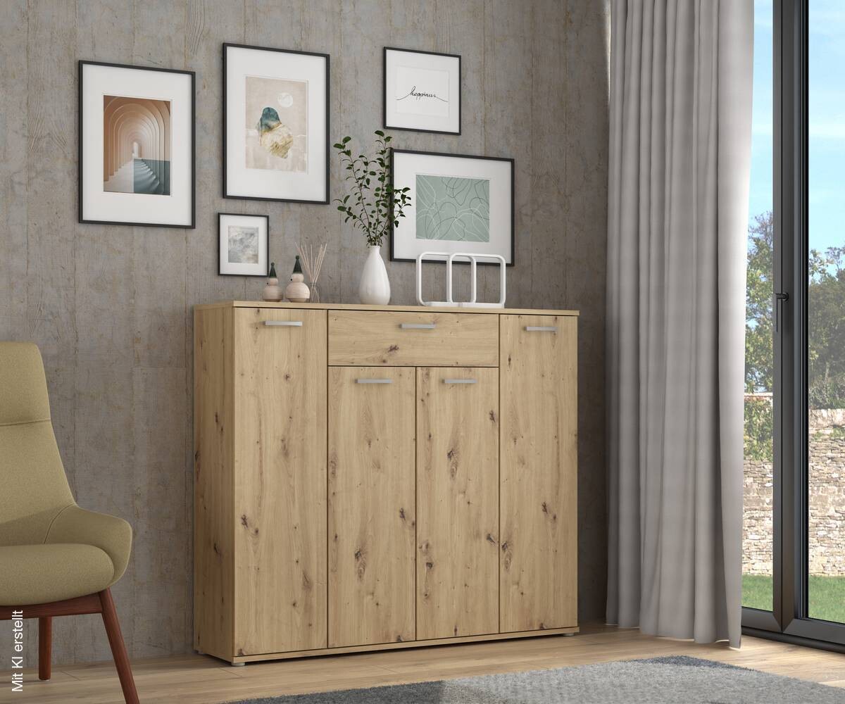Kommode Eiche Artisan Nachbildung B/H/T: ca. 139x121x35 cm