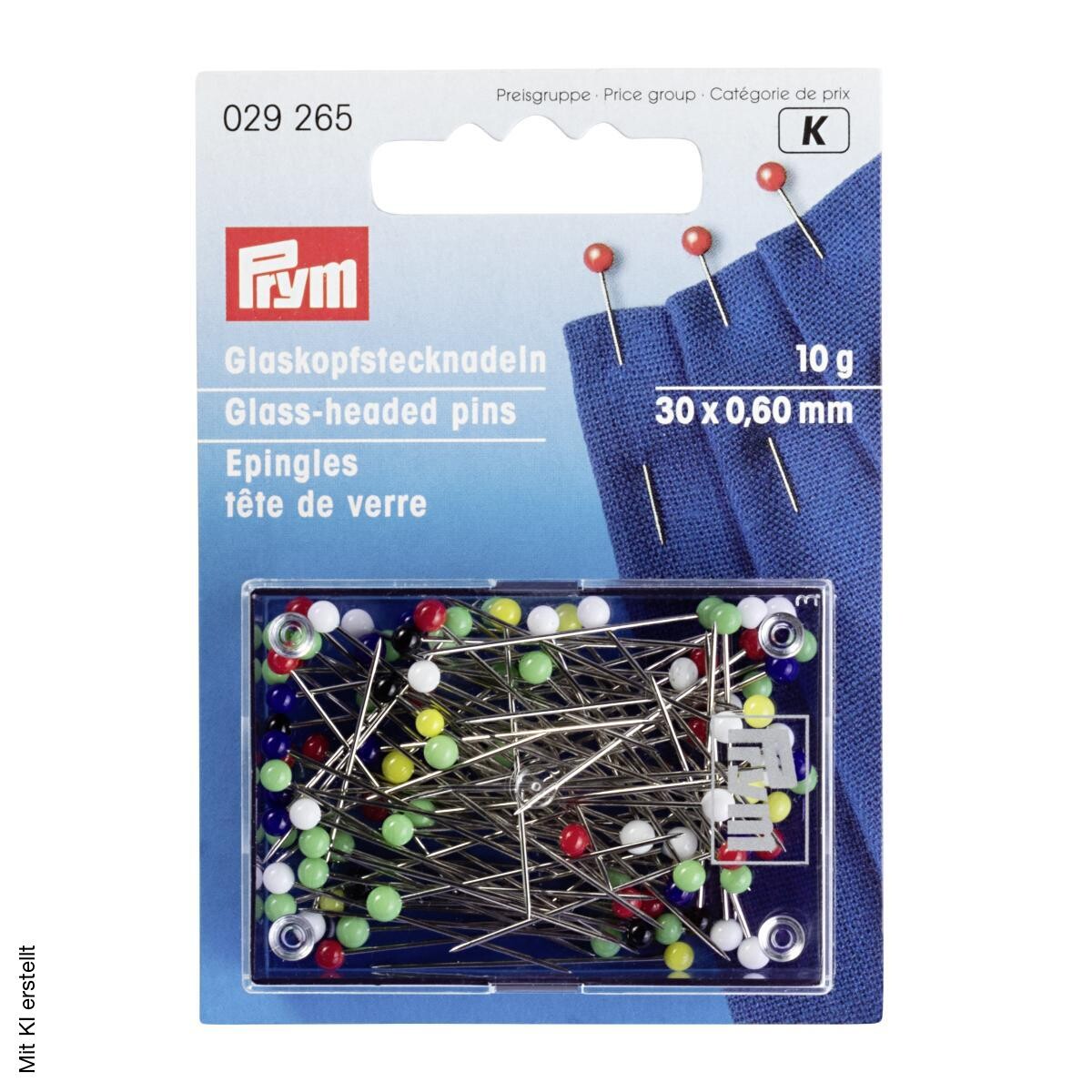 Prym Glaskopfstecknadel silber bunt Stahl Glas