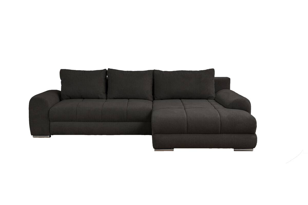 Ecksofa mit Bettfunktion und Bettkasten Lorenz schwarz Microfaser B/H/T: ca. 284x74x180 cm
