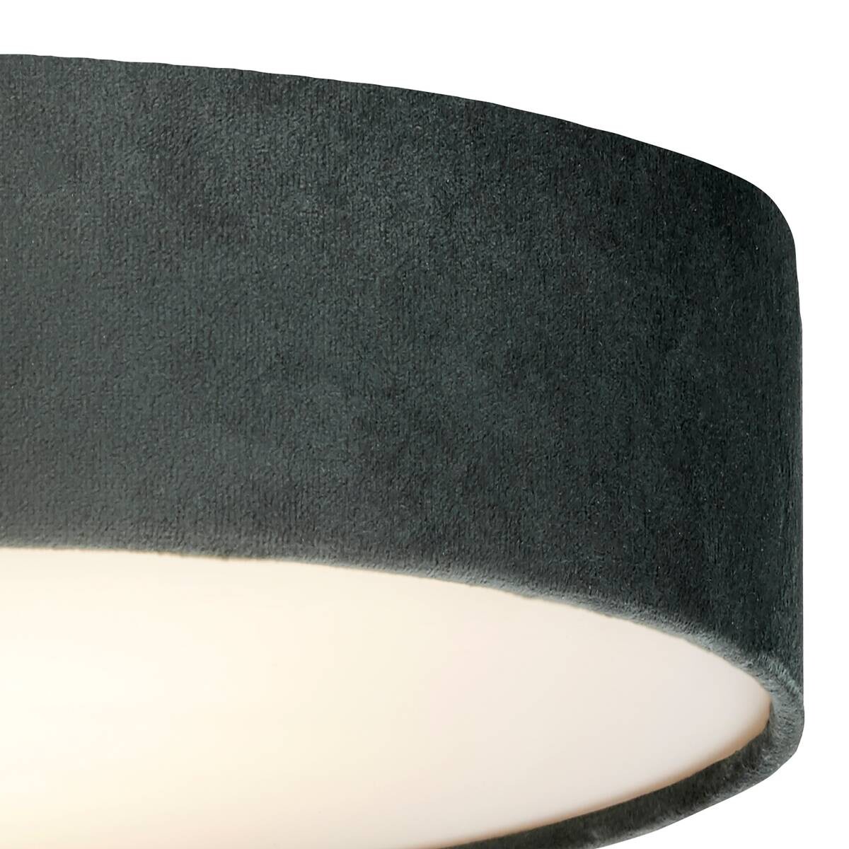 Searchlight Deckenleuchte Drum grau Stahl Samt B/H/L/D: ca. 38x10x38x38 cm E27 2 Brennstellen