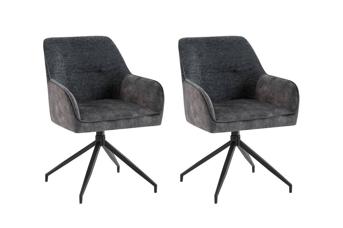 Stuhl JACKY 2er-Set anthrazit B/H/T: ca. 62x87x56 cm