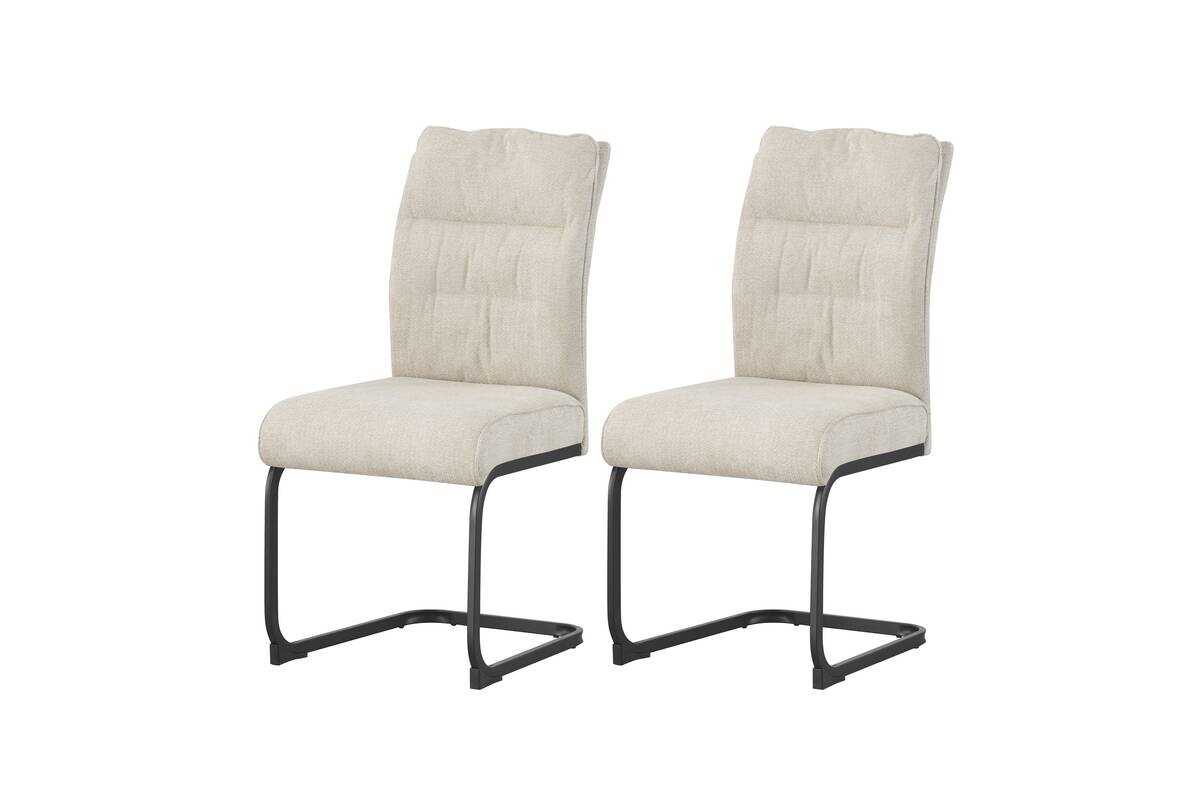 Schwingstuhl FRIEDA, 2er Set creme schwarz B/H/T: ca. 47x94x61 cm | creme, schwarz | 47,00/94,00/61,00 cm