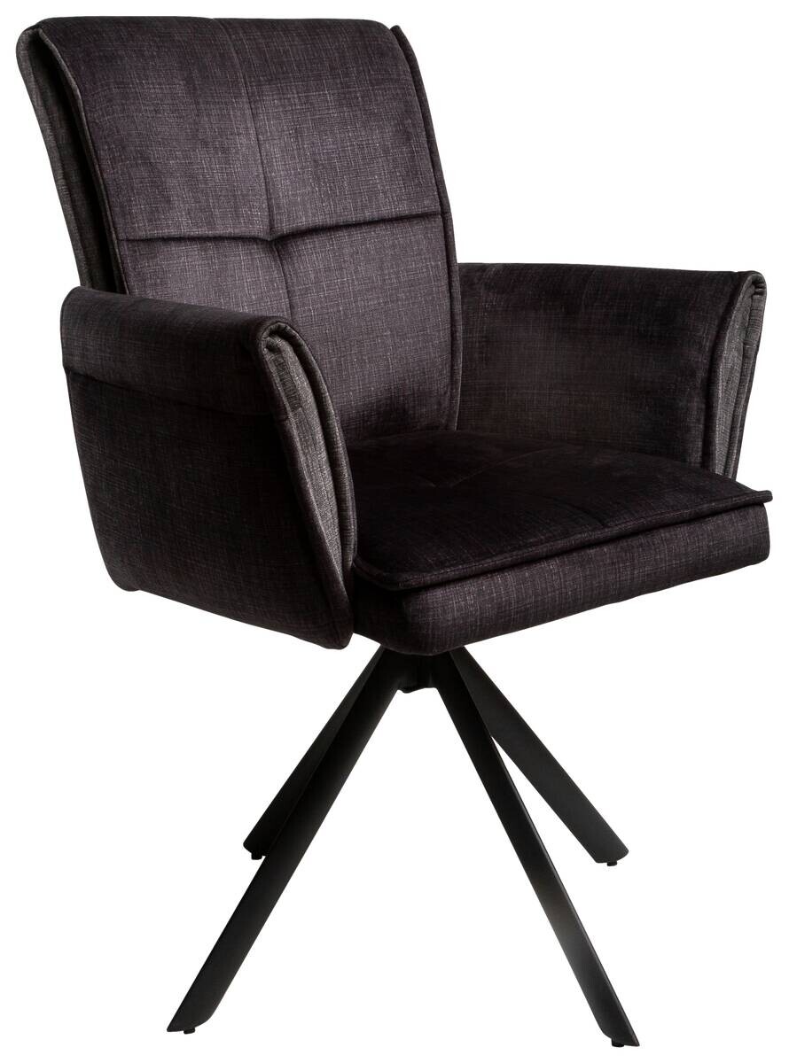 Armlehnstuhl Renate dunkelgrau Samtoptik B/H/T: ca. 59x92x67 cm