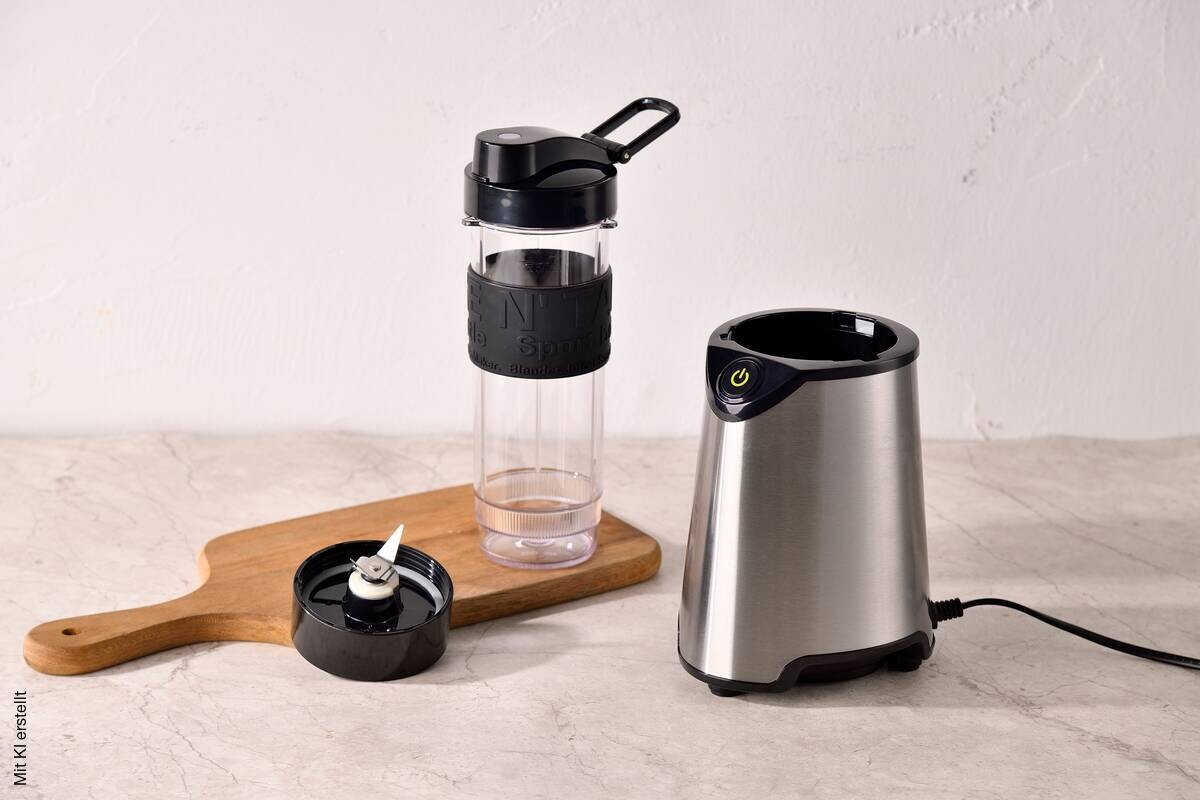 BERGNER Standmixer BG-51027-BK silber Kunststoff Silikon B/H/L: ca. 12x35x14 cm