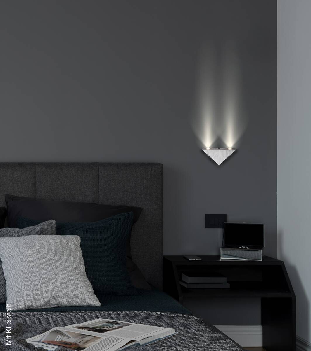 GLOBO LED-Wandleuchte silber Aluminium B/H: ca. 16,5x9 cm