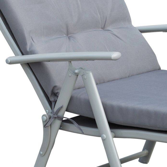 Outsunny Sonnenliege grau Metall B/H/L: ca. 64x101x180 cm