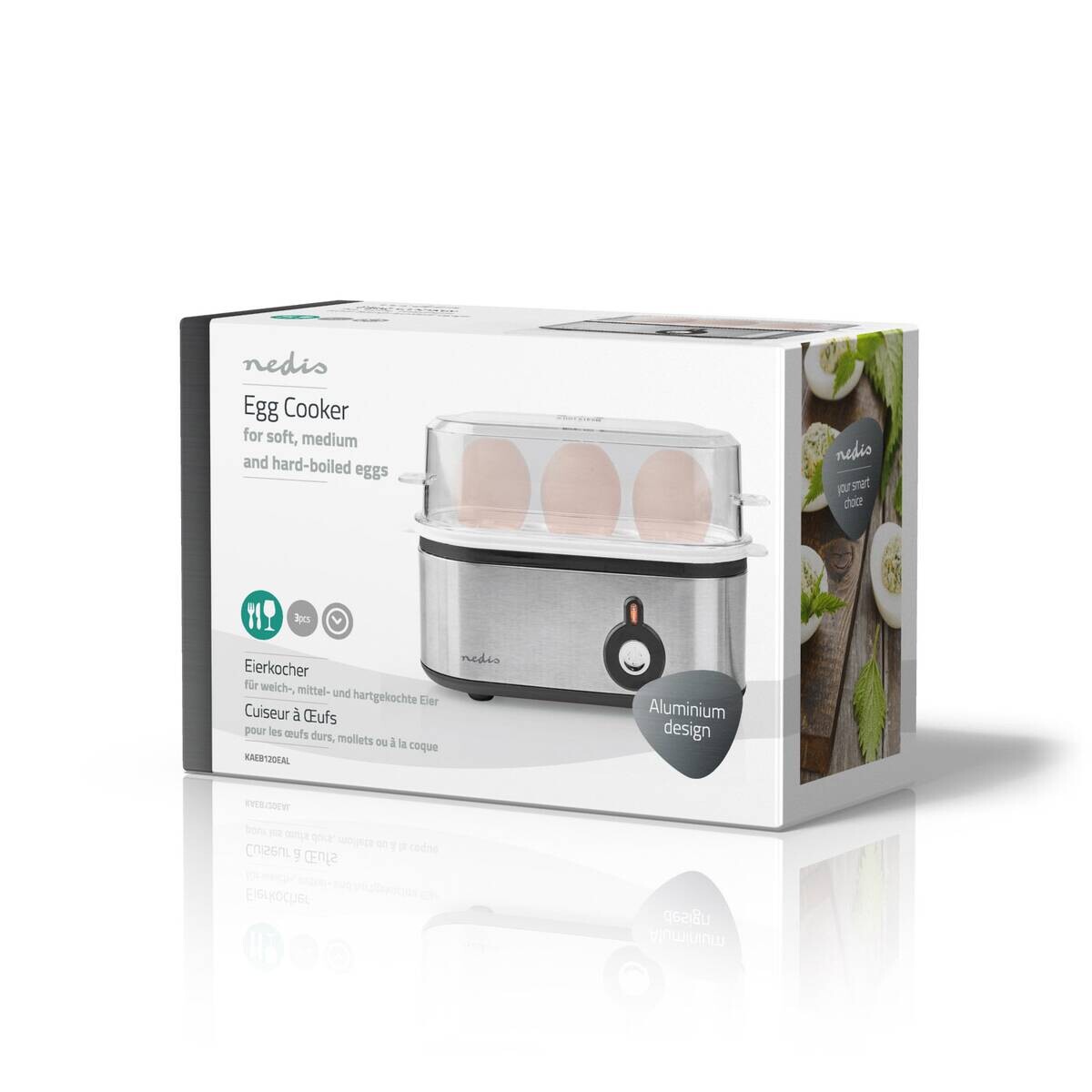 Nedis Eierkocher schwarz Edelstahl Kunststoff B/H/L: ca. 20,5x13,5x8,5 cm