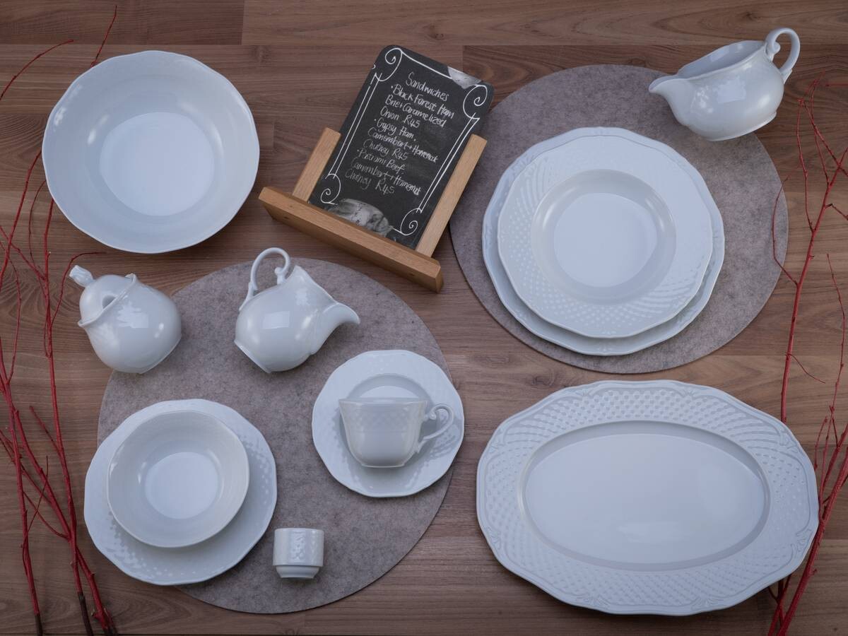 CreaTable Kombiservice Arianne weiß Porzellan 61 tlg.