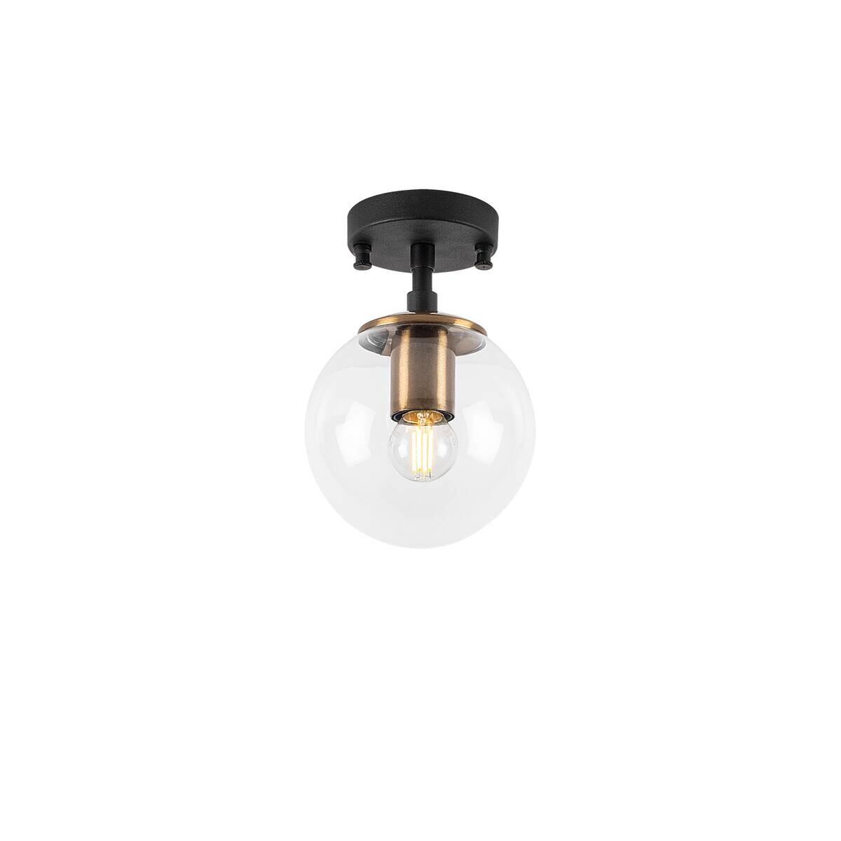 Opviq Deckenleuchte Atmaca bronze schwarz Metall Glas B/H/T/L/D: ca. 15x23x15x15x15 cm E14 1 Brennstellen