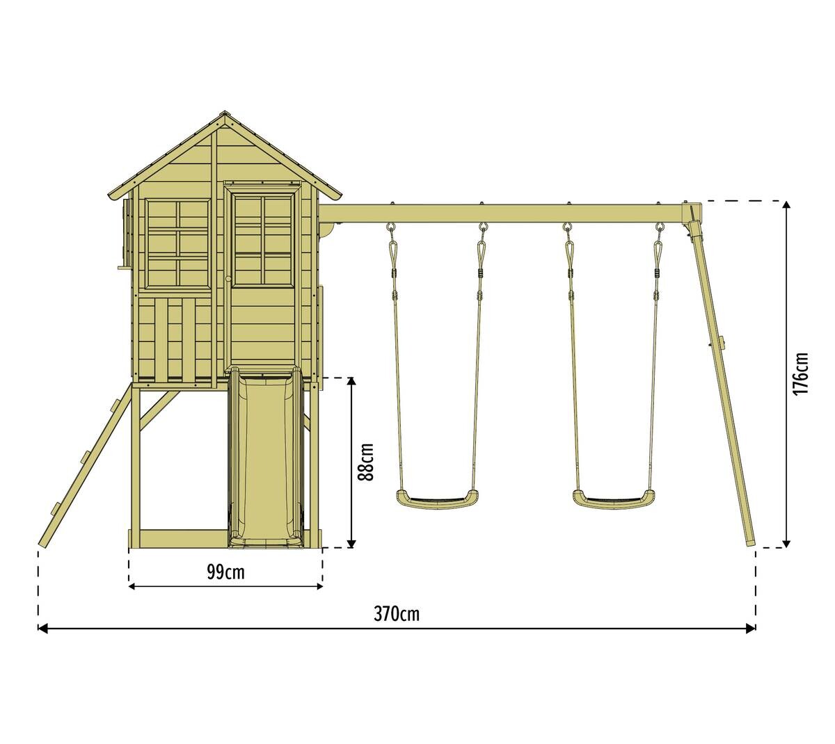 Zwerkules Spielhaus Valli grau B/H/L: ca. 370x224x352 cm