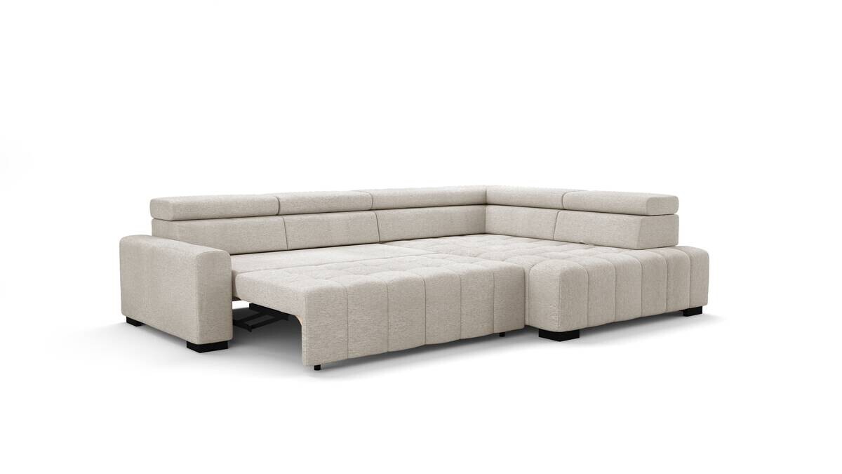 Ecksofa mit Bettfunktion beige Flachgewebe B/T: ca. 300x210 cm