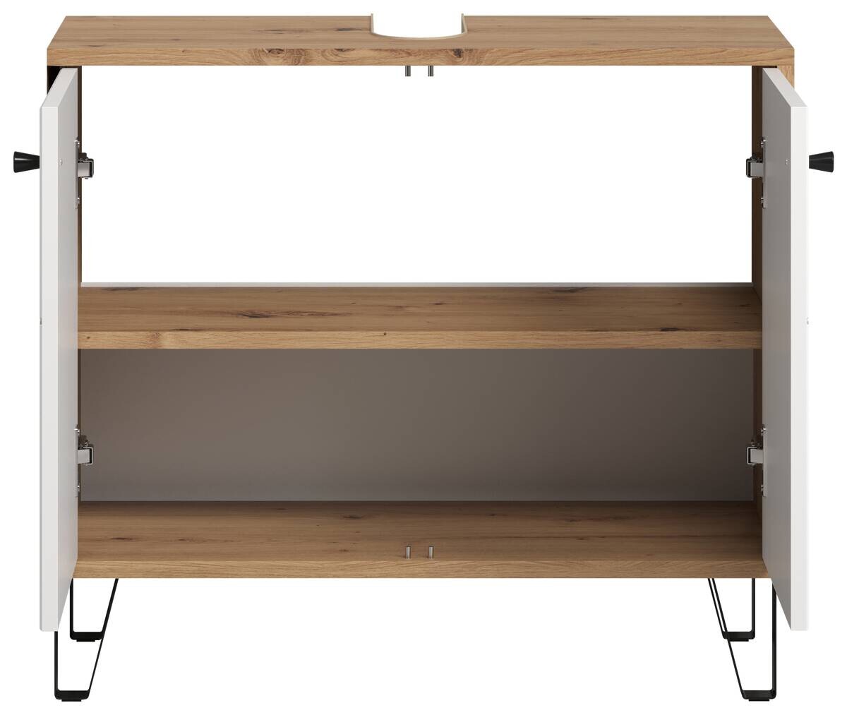 Waschbeckenunterschrank Touch Eiche Artisan Nachbildung weiß matt B/H/T: ca. 69x61x32 cm