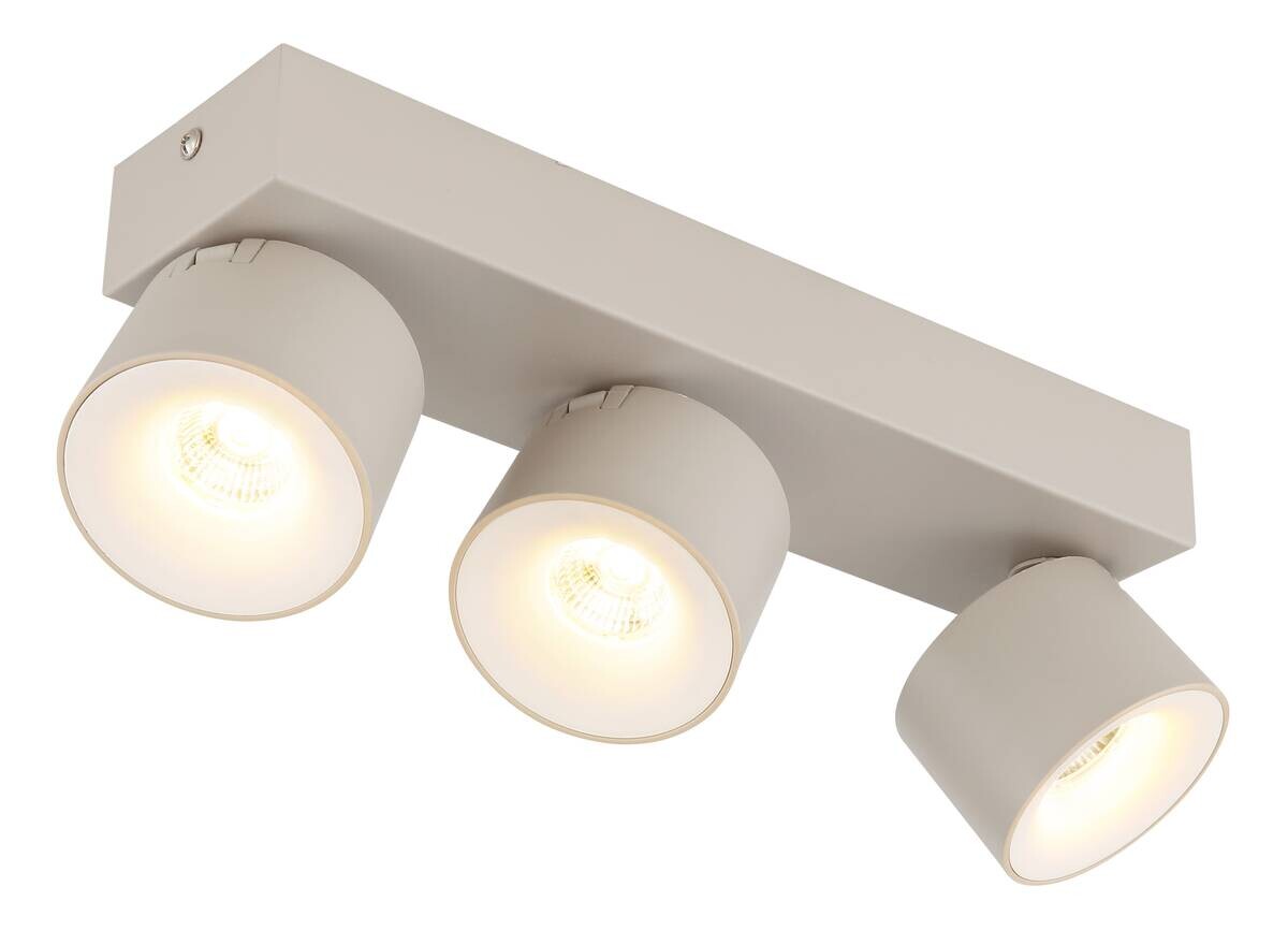 GLOBO LED-Strahler sand Metall Aluminium Kunststoff B/H/L: ca. 8,5x30x10,5 cm 3 Brennstellen