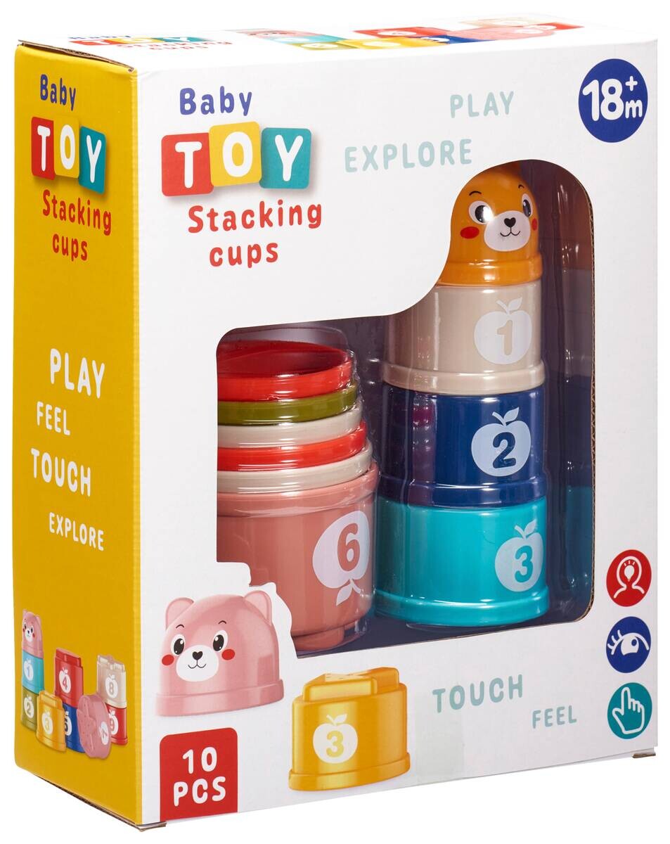 Stapelbecherset mehrfarbig Polypropylen 10 tlg.