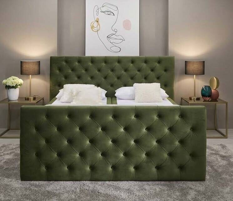 Boxbett Glow olive Liegefläche B/L: ca. 160x200 cm