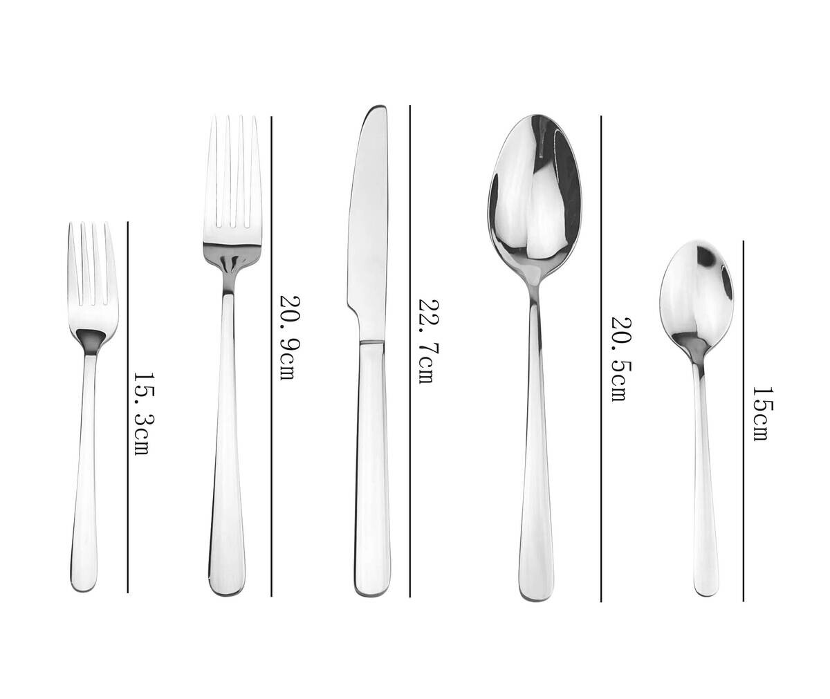 Besteckset silber Edelstahl 60 tlg.