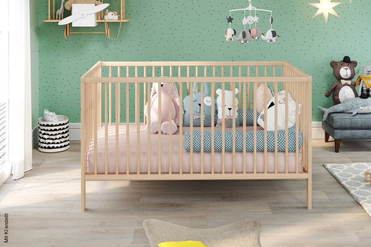 Babybett buche B/H/T: ca. 144x84x78 cm Liegefläche B/L: ca. 70x140 cm