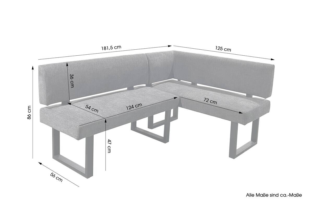 Eckbankgruppe VANCOUVER B/H/T: ca. 181,5x86x125 cm
