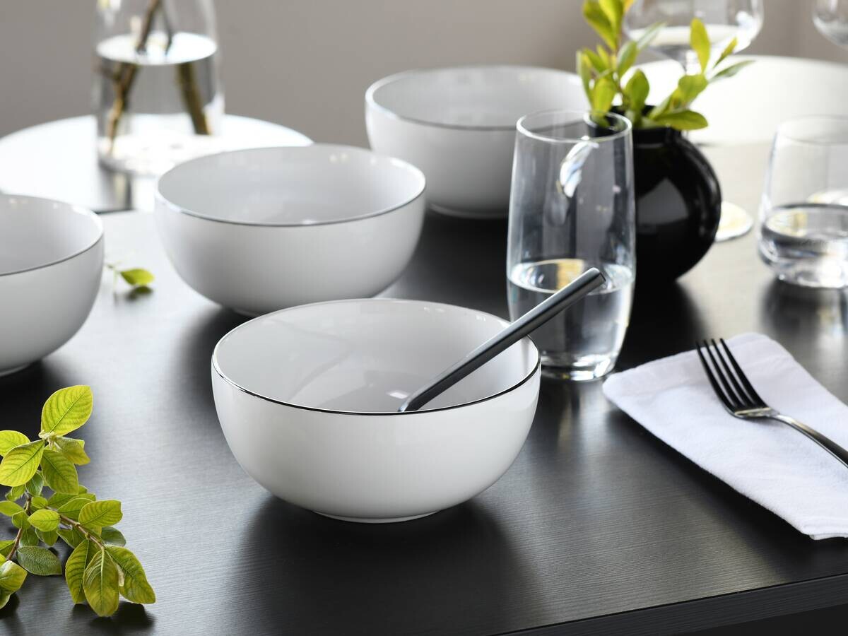 CreaTable Schüssel-Set Allround Black Line weiß Porzellan