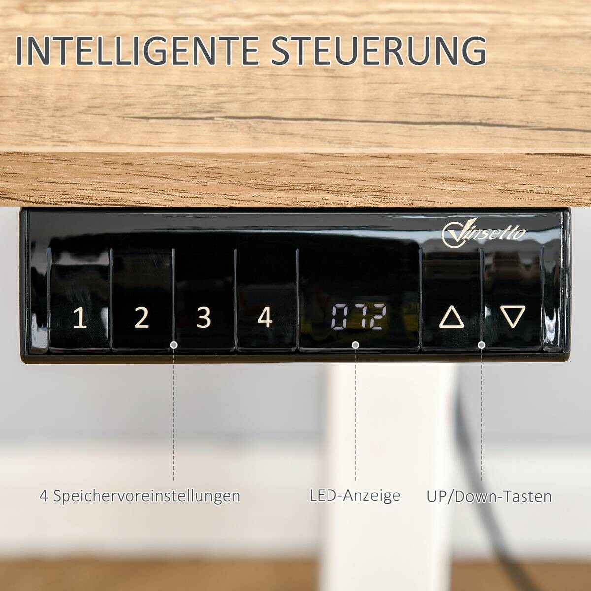 Schreibtisch 920-071V90WT natur Holz Nachbildung weiß B/H/T: ca. 140x116x70 cm