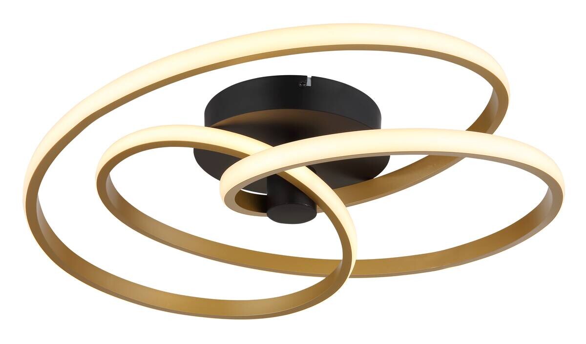 GLOBO LED-Deckenleuchte Opal gold schwarz Metall Kunststoff Aluminium H/D: ca. 16x50 cm