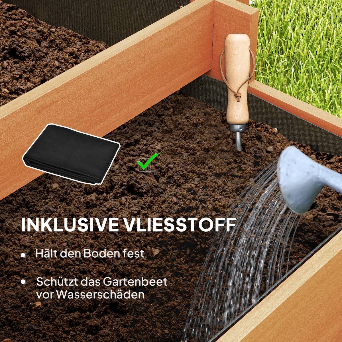 Outsunny Hochbeet mit Rankgitter braun B/H/T/L: ca. 95x110x95x95 cm