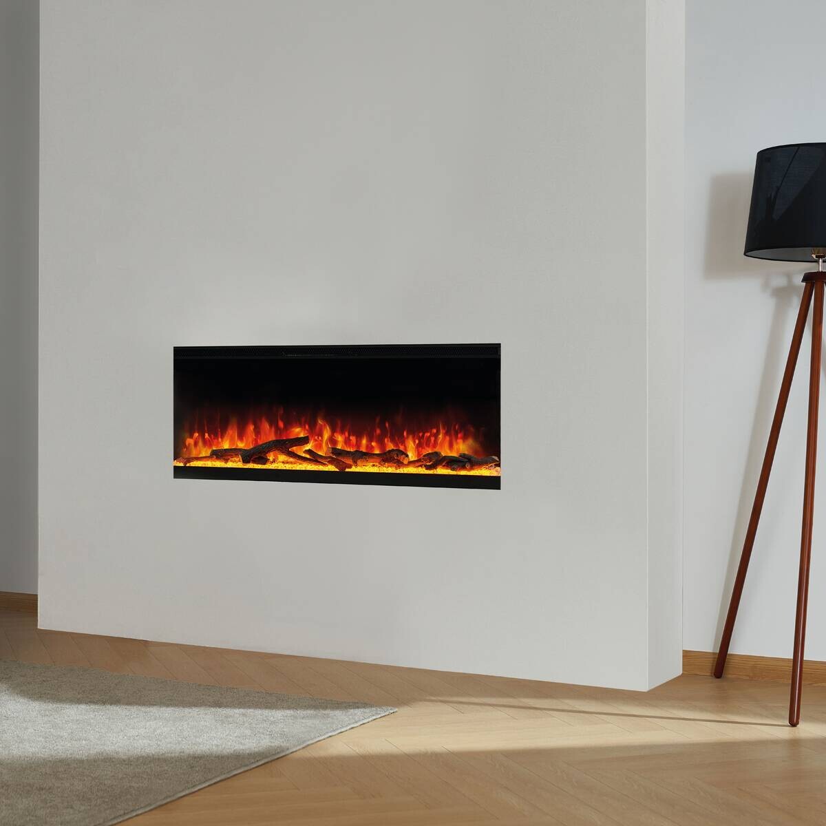 KAMINIO Elektrischer-Kamin LEA schwarz Metall B/H/T: ca. 127,5x43x20 cm ca. 1800 W