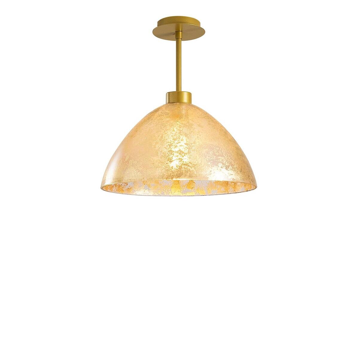 Opviq Deckenleuchte Bergama gold Metall Glas B/H/T/L/D: ca. 34x37x34x34x34 cm E27 1 Brennstellen