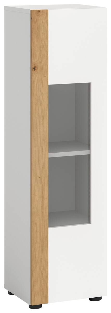 Vitrinenschrank RUDA Artisan Oak Nachbildung weiß B/H/T: ca. 30x112x33 cm