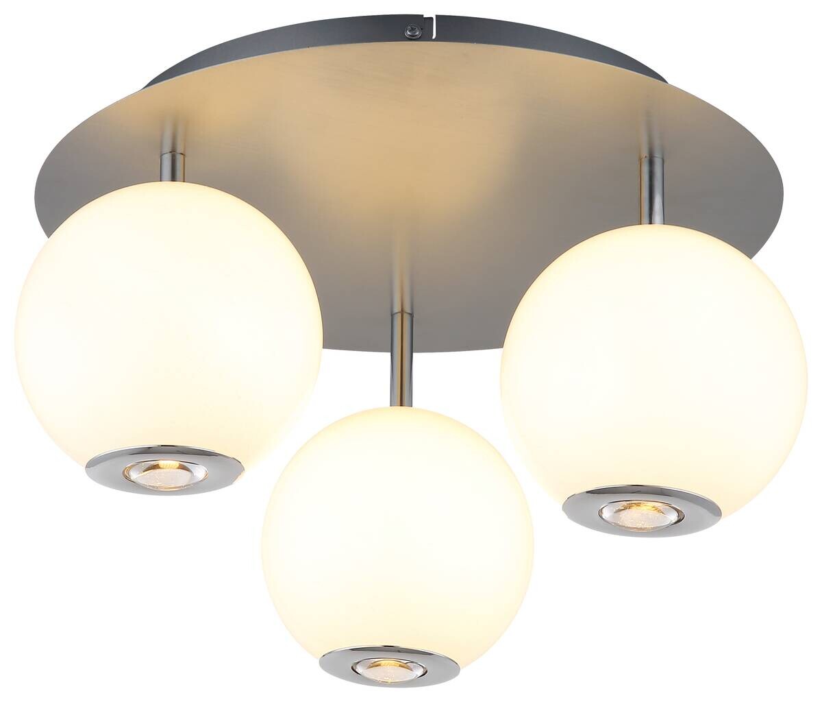 GLOBO Deckenleuchte grau Opal Glas Metall H/D: ca. 25x42 cm 1 Brennstellen