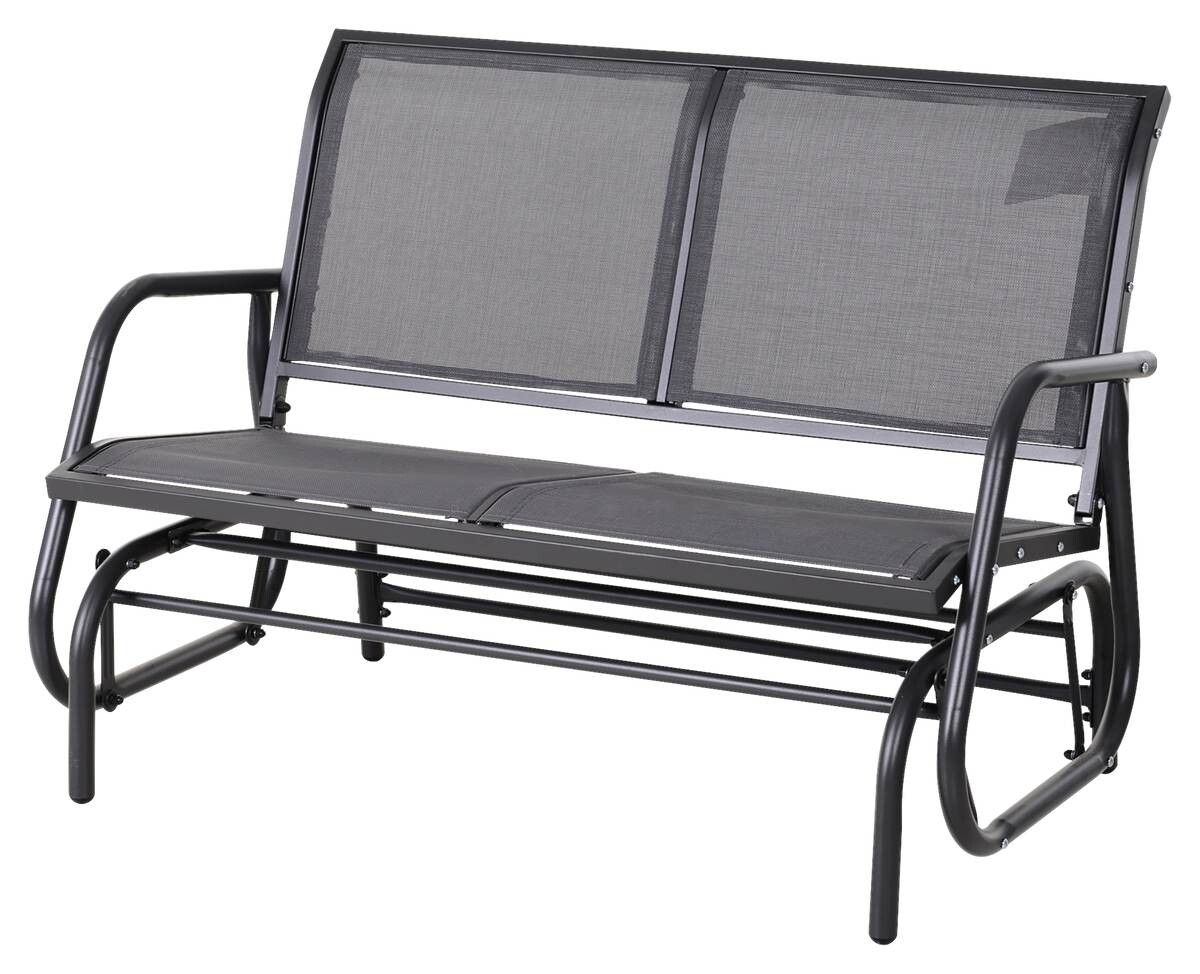 Outsunny Sitzbank grau Metall B/H/L: ca. 70x85x120 cm