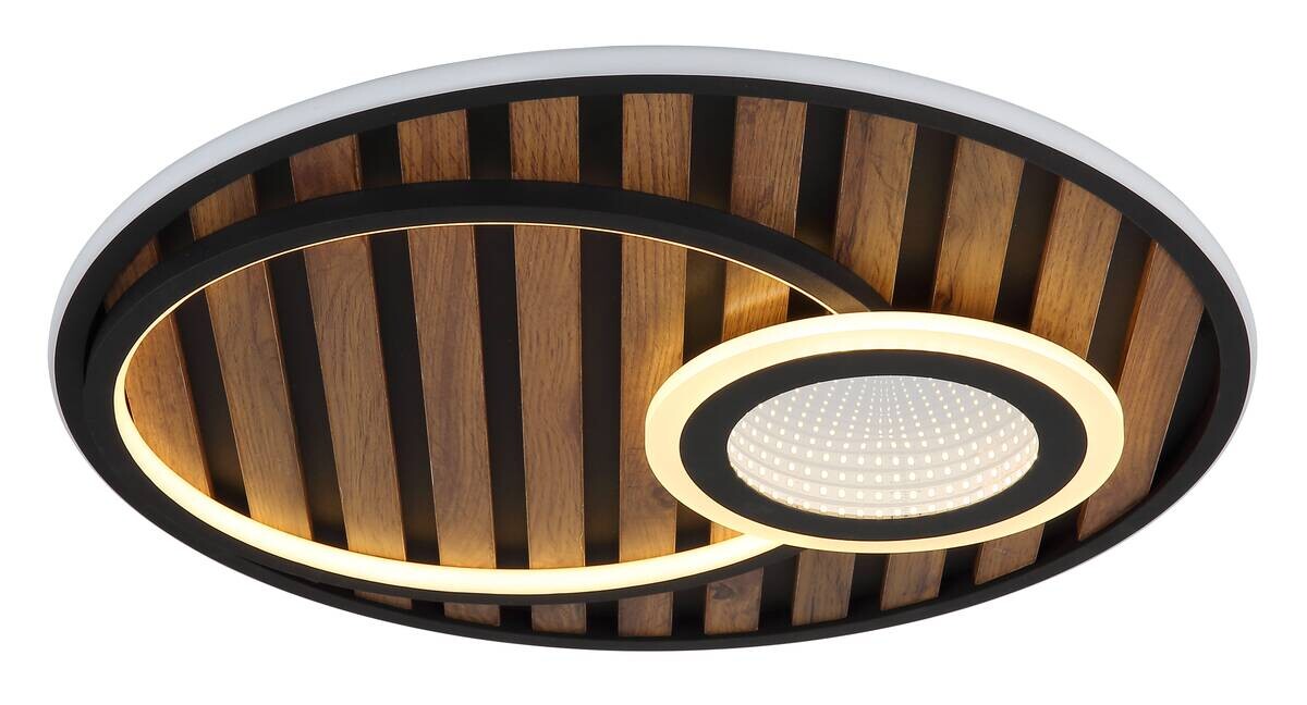 GLOBO Deckenleuchte mattschwarz Opal Metall MDF H/D: ca. 8x50 cm 1 Brennstellen