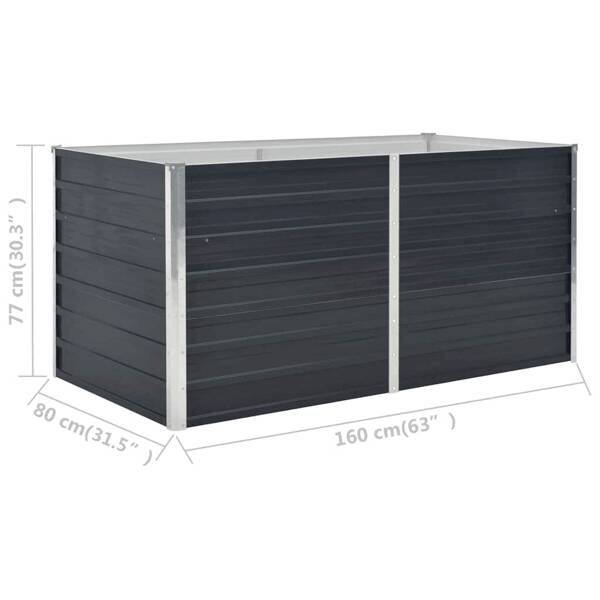 Hochbeet anthrazit Stahl B/H/L: ca. 80x77x160 cm
