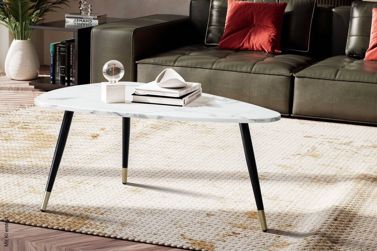 Couchtisch weiß Marmor Optik B/H/T: ca. 90x41x60 cm