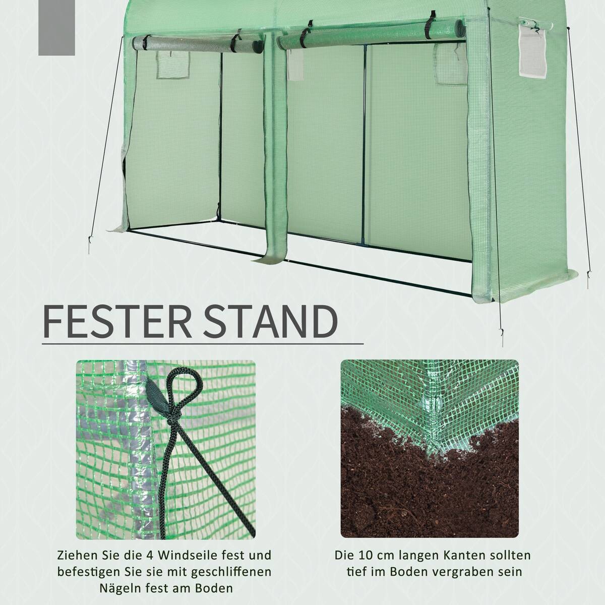 Outsunny Gewächshaus B/H/L: ca. 100x200x300 cm