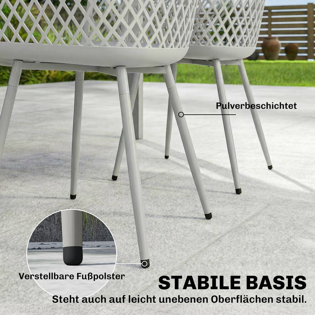 Outsunny Gartenstuhl grau Kunststoff B/H/L: ca. 51x84x56 cm