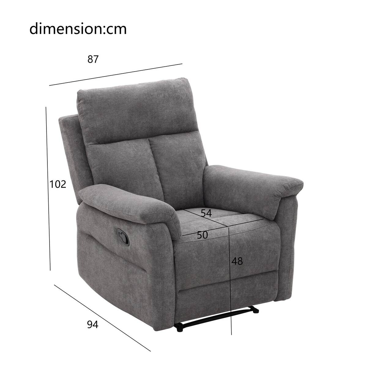 Sessel grau Polyester B/H/T: ca. 87x102x94 cm