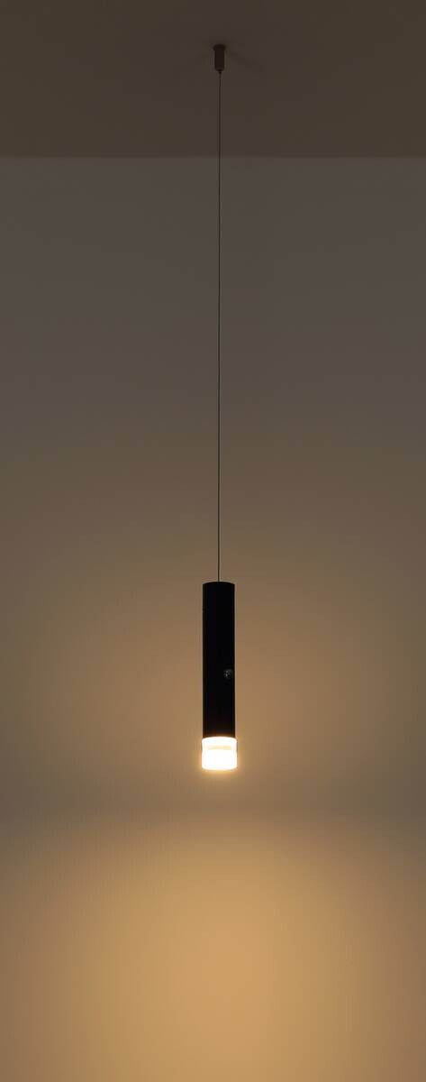 GLOBO LED-Hängeleuchte klar mattschwarz Metall Acryl H/D: ca. 120x3,8 cm 1.0 Brennstellen