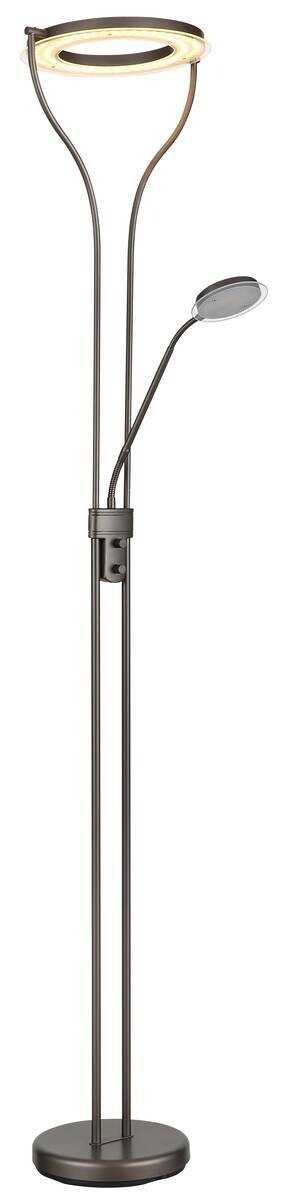 GLOBO LED-Deckenfluter kaffee Glas Metall B/H/L: ca. 30x194x35 cm 1 Brennstellen
