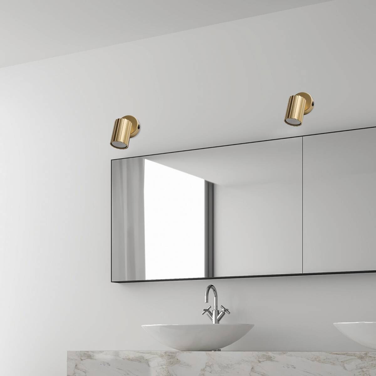 Lamkur Wandleuchte Prisma gold Stahl B/H/L: ca. 8x16x8 cm GU10 1 Brennstellen