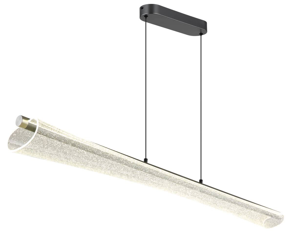 GLOBO Pendelleuchte klar anthrazit nickel matt Metall Acryl B/H/L: ca. 13,5x120x121 cm 1.0 Brennstellen