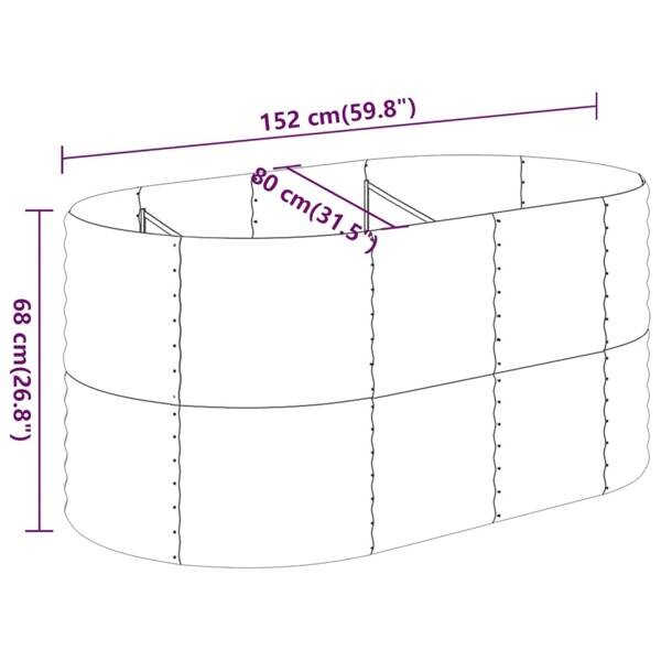 Hochbeet grau Stahl B/H/L: ca. 80x68x152 cm