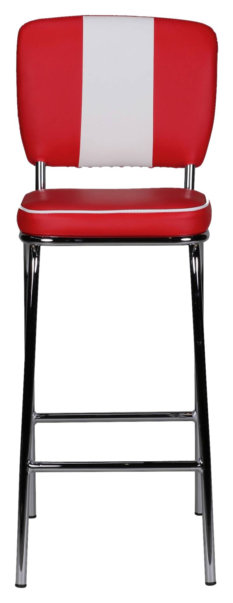 Barhocker rot weiß Kunstleder Stoff B/H/T: ca. 40x110x38 cm