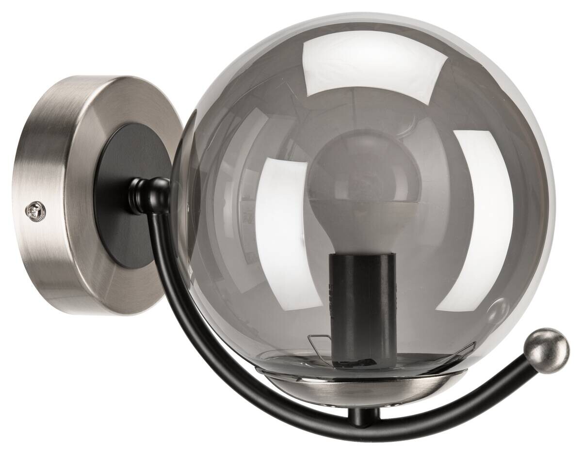 Lamkur Wandleuchte Chrom Stahl Glas B/H/L: ca. 20x14,5x20 cm E14 1 Brennstellen